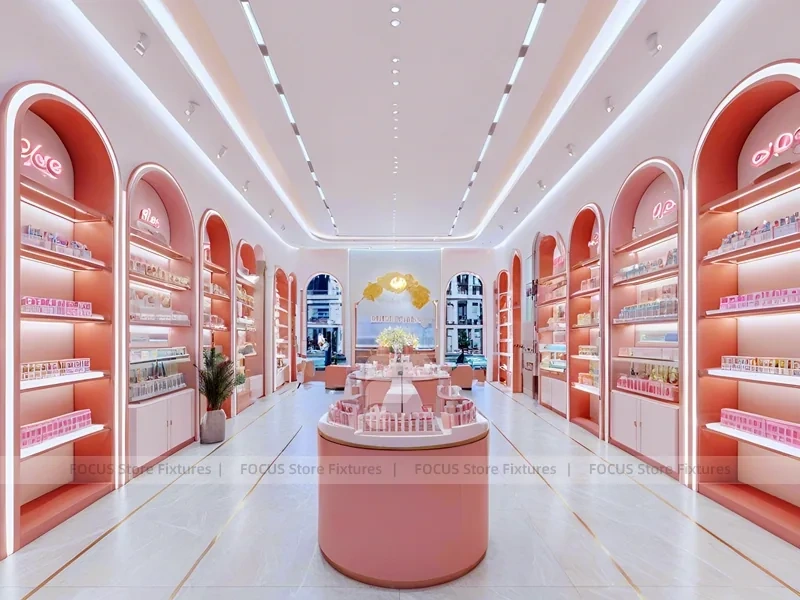 Pink Arched Cosmetics Boutique Interior