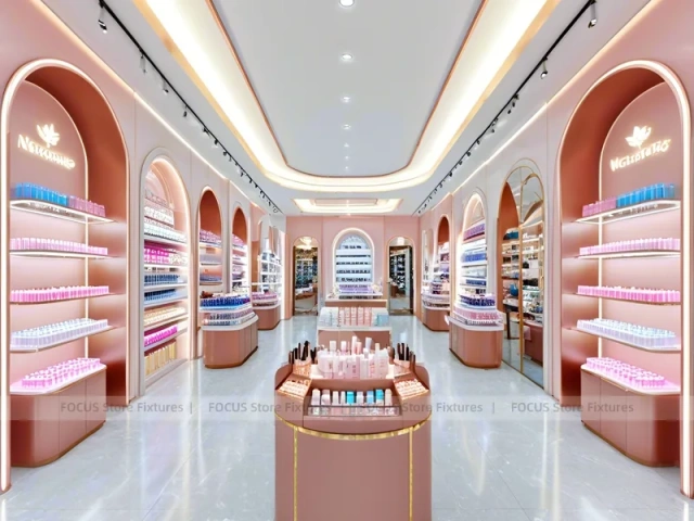 Pink Arched Cosmetics Boutique Interior