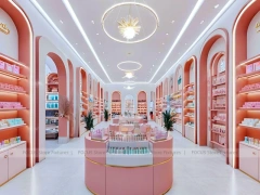 Pink Arched Cosmetics Boutique Interior