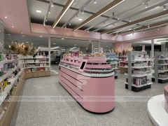 Pink Arched Cosmetics Boutique with Seating Area