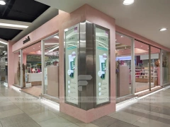 Pink Arched Cosmetics Boutique with Seating Area