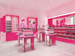 Pink Compact Cosmetics Kiosk Floor Plan