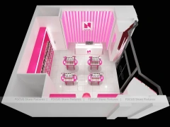Pink Compact Cosmetics Kiosk Floor Plan