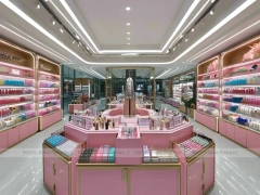 Pink Luxury Cosmetics Store with Central Island