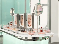 Pink Rotating Cosmetics Tabletop Display Close Up