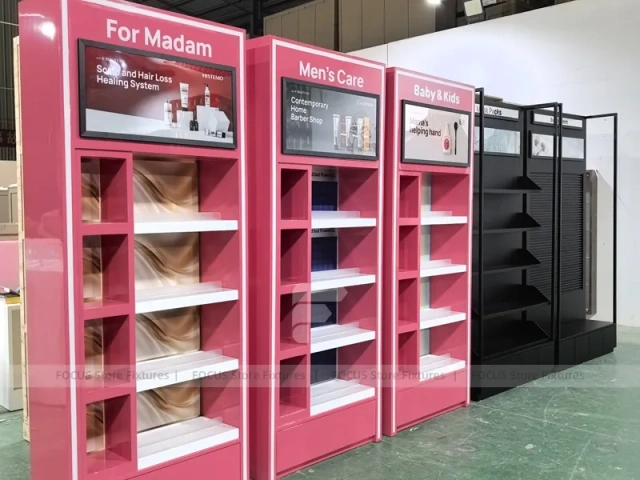 Pink and Black Beauty Wall Display Fixtures