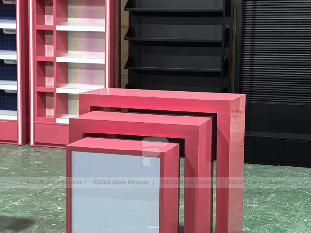 Pink and Black Beauty Wall Display Fixtures