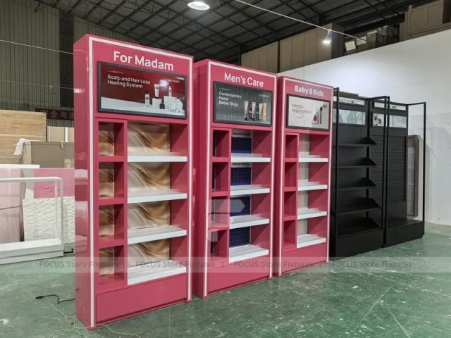 Pink and Black Beauty Wall Display Fixtures