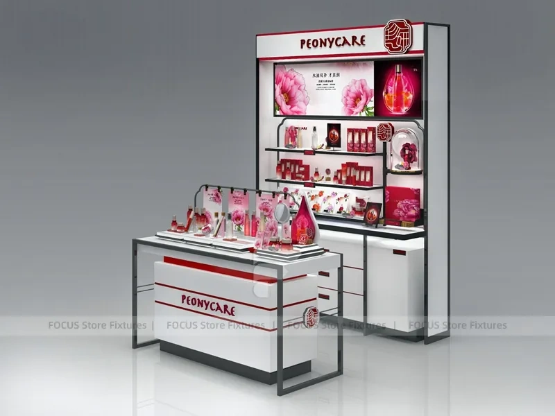 Ponycare White Pink Cosmetics Kiosk Set