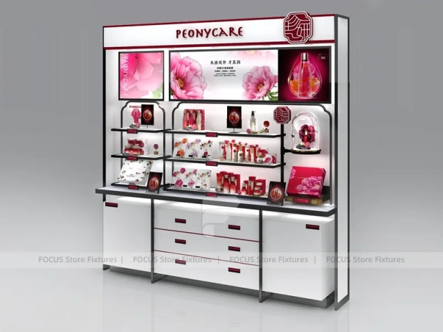 Ponycare White Pink Cosmetics Kiosk Set