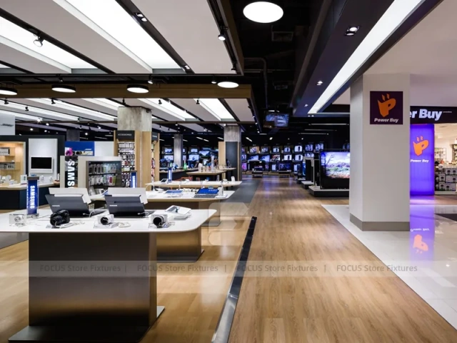 Premium White Electronics Store Interior