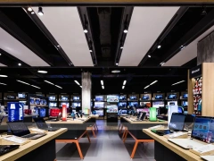 Premium White Electronics Store Interior