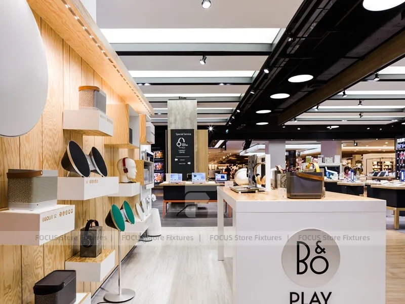 Premium White Electronics Store Interior
