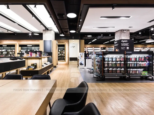 Premium White Electronics Store Interior