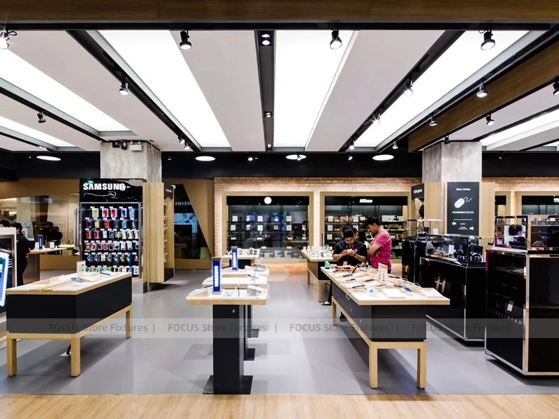Premium White Electronics Store Interior
