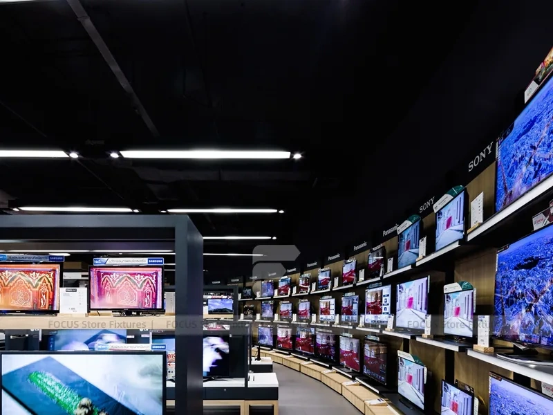 Premium White Electronics Store Interior