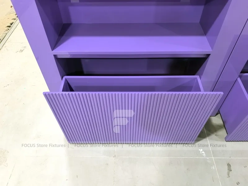 Purple Arched Cosmetics Wall Shelving
