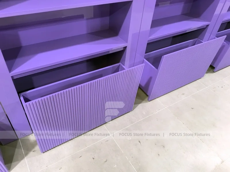 Purple Arched Cosmetics Wall Shelving