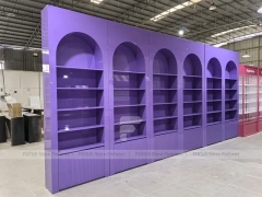 Purple Arched Cosmetics Wall Shelving