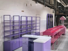 Purple Arched Skincare Store Wall Display