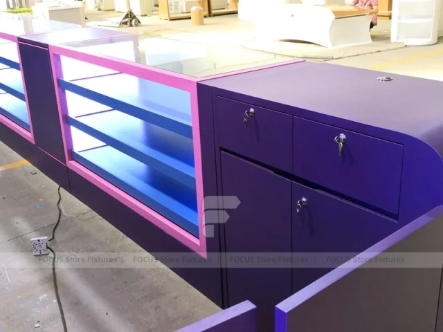 Purple Blue LED Phone Accessories Wall Display