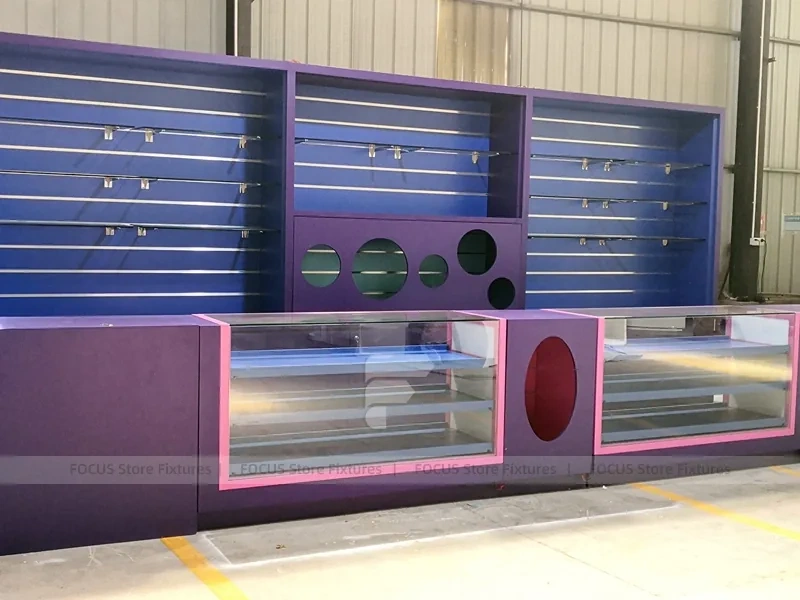 Purple Blue LED Phone Accessories Wall Display