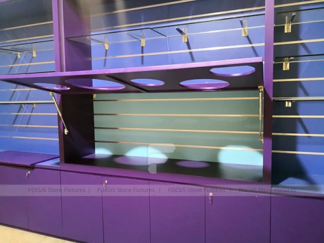 Purple Blue LED Phone Accessories Wall Display