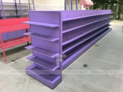 Purple Double Sided Gondola Shelving Fixture