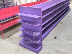 Purple Double Sided Gondola Shelving Fixture