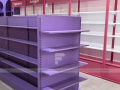 Purple Double Sided Gondola Shelving Fixture