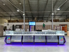 Purple LED Glass Mobile Phone Kiosk Counter