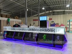 Purple LED Glass Mobile Phone Kiosk Counter