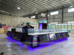 Purple LED Glass Mobile Phone Kiosk Counter