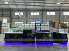 Purple LED Glass Mobile Phone Kiosk Counter