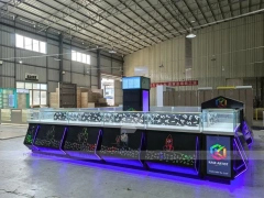Purple LED Glass Mobile Phone Kiosk Counter