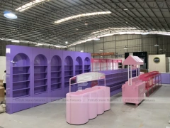 Purple Pink Beauty Store Fixture Layout