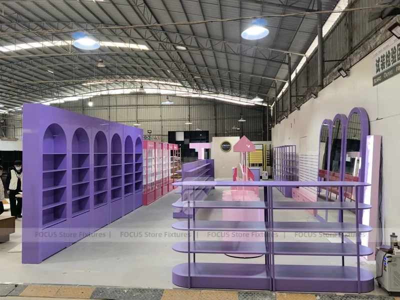 Purple Pink Beauty Store Fixture Layout