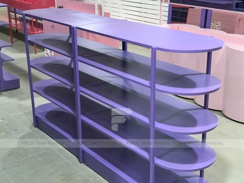 Purple Rounded Gondola Display Fixture