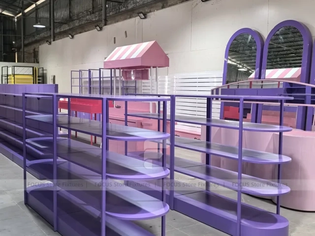 Purple Rounded Gondola Display Fixture