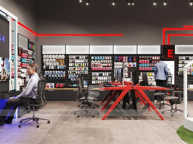 Red Black Mobile Phone Store Interior