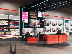 Red Black Mobile Phone Store Interior