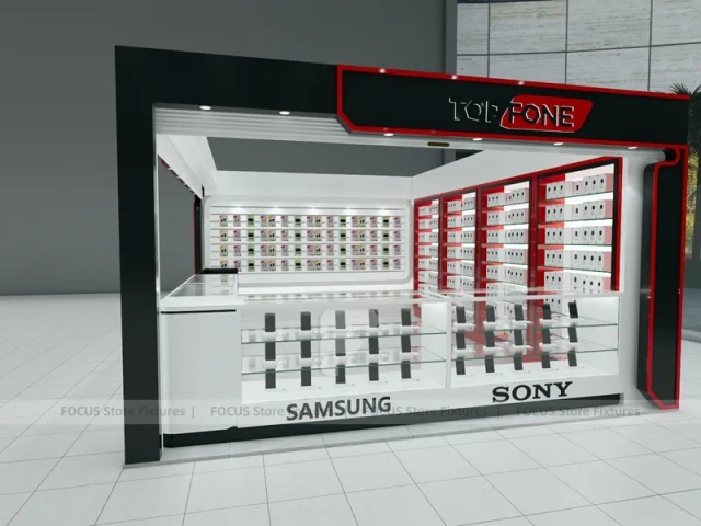 Red Black Mobile Phone Storefront Display
