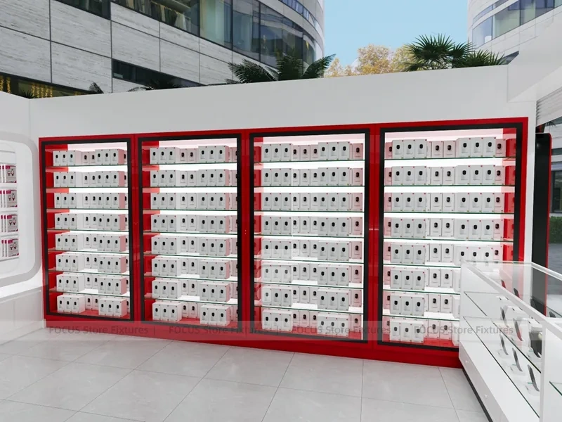 Red Black Mobile Phone Storefront Display