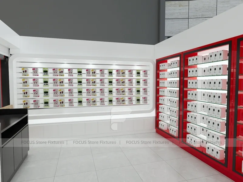 Red Black Mobile Phone Storefront Display