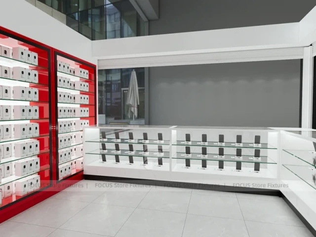 Red Black Mobile Phone Storefront Display