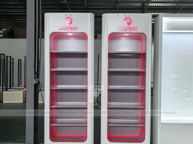 Red Black Phone Display Cabinet Set Standalone