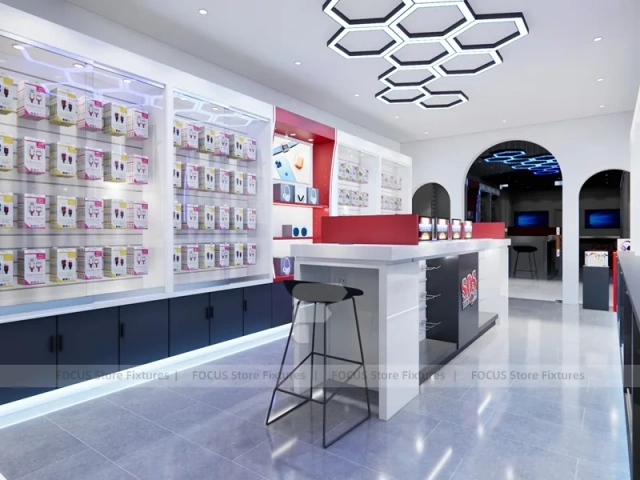 Red Black Phone Service Counter Store