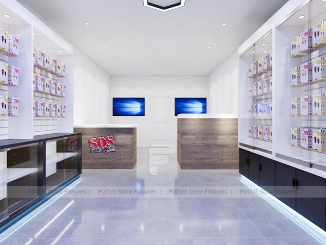 Red Black Phone Service Counter Store