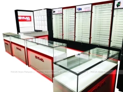 Red Black Phone Wall Display With Glass Counter