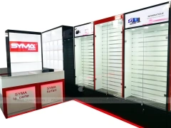 Red Black Phone Wall Display With Glass Counter